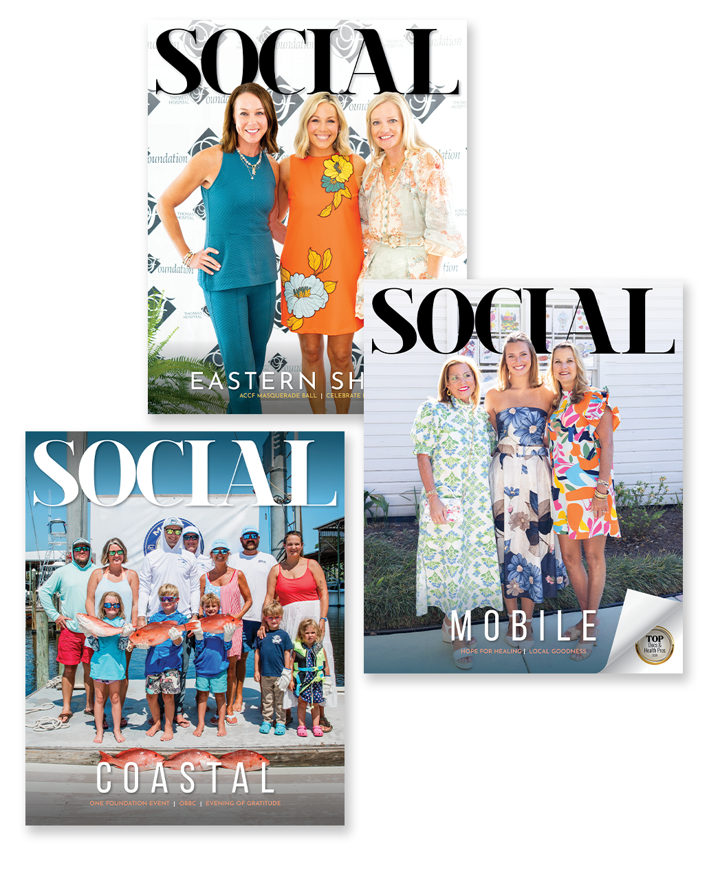 Three covers for Social Alabama Magazine